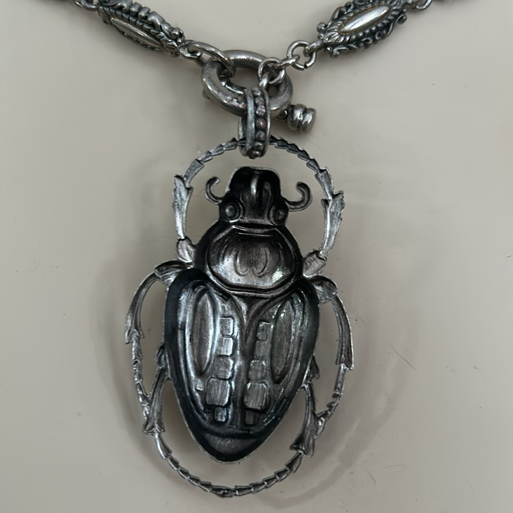 Scarab Pendent with Brighton Style Chain - Picture 3 of 5
